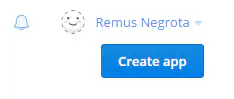 Dropbox ‘create app’ button