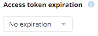 Setting the option to generate a token with no expiration date in Dropbox